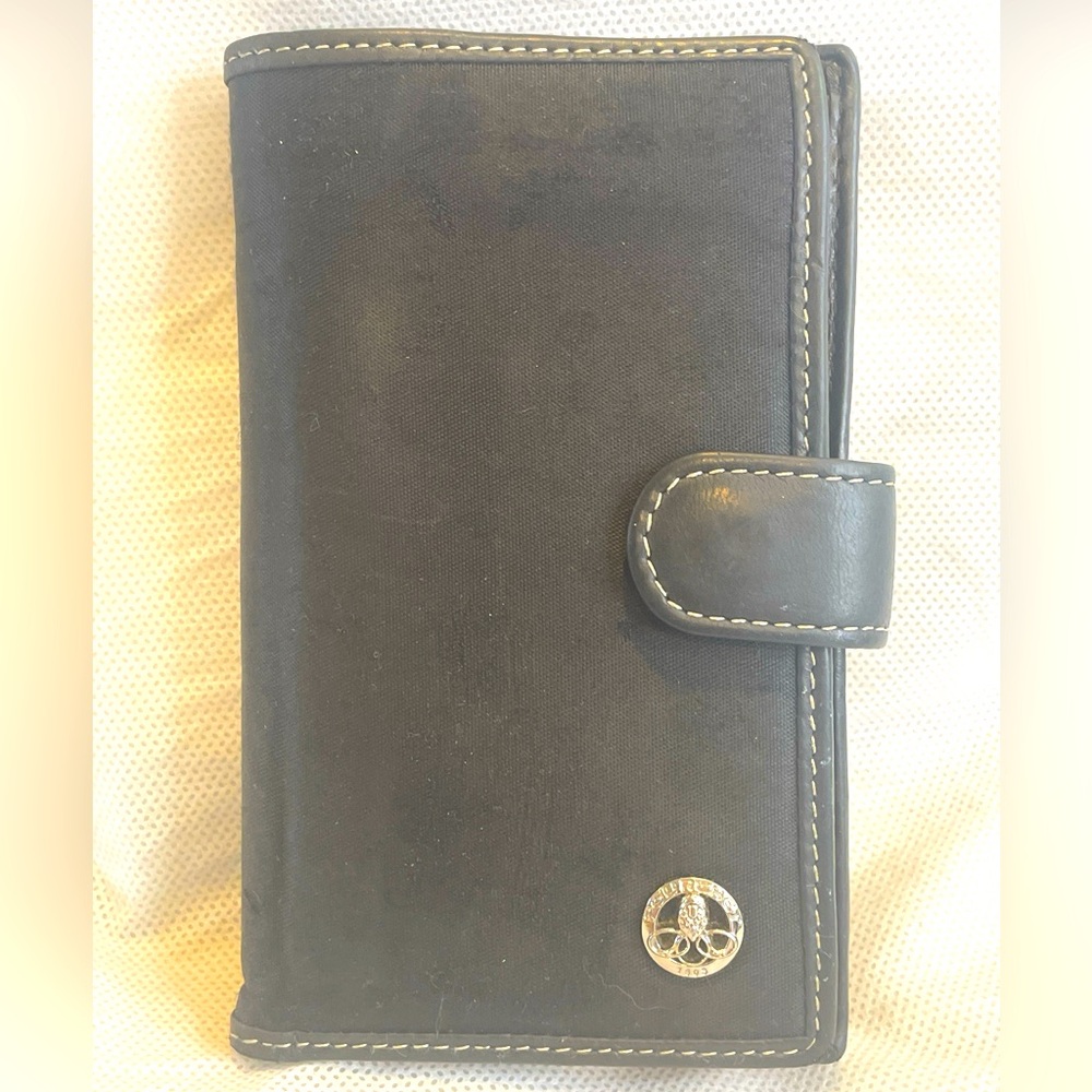 Maison Pourchet Canvas Leather Wallet Card I.D. Change Purse CORNER ISSUES READ